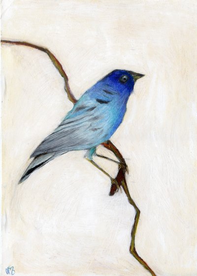 Little Blue, 2012, (pastel de óleo sobre papel) de Nancy Moniz Charalambous